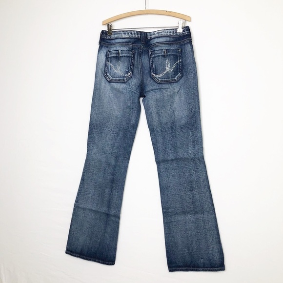 Hippie wide leg, embellished, sequin waist, jeans - Picture 3 of 11